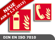 Brandschutzzeichen nach DIN EN ISO 7010 und ASR A 1.3