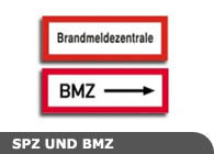 Brandschutzzeichen SPZ / BMZ nach DIN 4066
