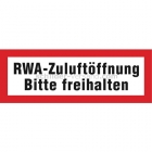 RWA-Zuluftöffnung bitte freihalten nach DIN 4066