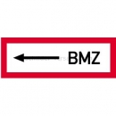 Brandschutzzeichen SPZ / BMZ nach DIN 4066: BMZ linksweisend nach DIN 4066