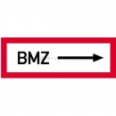 Brandschutzzeichen SPZ / BMZ nach DIN 4066: BMZ rechtsweisend nach DIN 4066