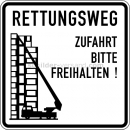 Feuerwehrschilder: Rettungsweg - Zufahrt bitte freihalten! (Verkehrsschild Nr. 2441)