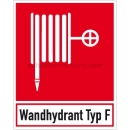 Brandschutzzeichen nach BGV A8 und ASR A 1.3: Wandhydrant - Löschschlauch Typ F (BGV A8 F 03)