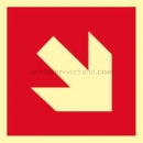 Brandschutzzeichen: Richtungsangabe aufwärts / abwärts nach ISO 3864