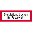Brandschutzzeichen Steigleitung / Löschwasser nach DIN 4066: Steigleitung, trocken für die Feuerwehr nach DIN 4066