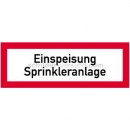 Brandschutzzeichen Steigleitung / Löschwasser nach DIN 4066: Einspeisung Sprinkleranlage nach DIN 4066